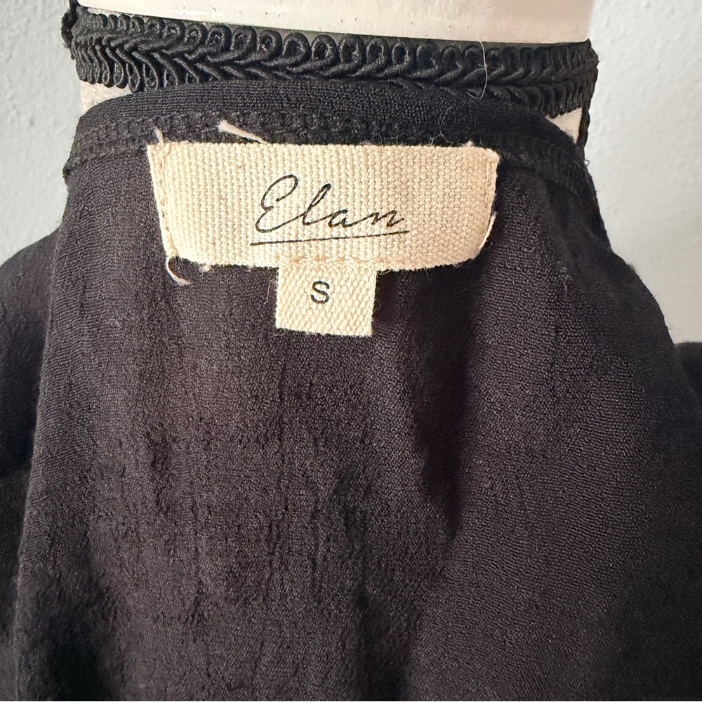 Elan Black Maxi Swim Cover-Up with Multicolor Crochet Trim - Picture 10 of 11